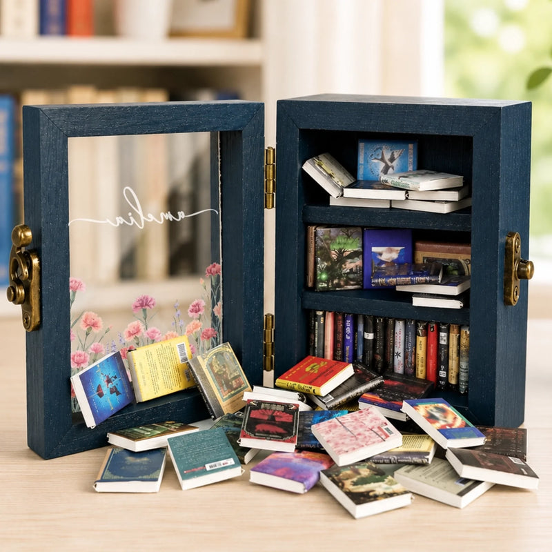 Custom Anxiety Mini Bookshelf Ornament - Personalized Bookish Gifts For Book Lovers, Bookworms, Readers - Read Sip Repeat