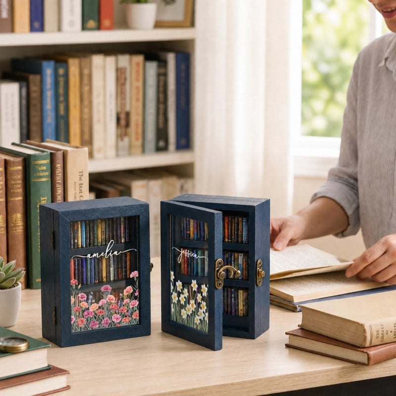 Custom Anxiety Mini Bookshelf Ornament - Personalized Bookish Gifts For Book Lovers, Bookworms, Readers - Read Sip Repeat
