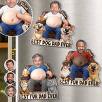 Custom Photo Dad Bod Belly Squishy Acrylic Fridge Magnet – Personalized Birthday Gifts For Dog Cat Lovers, Dog Dad, Cat Owners – Living His Best Life