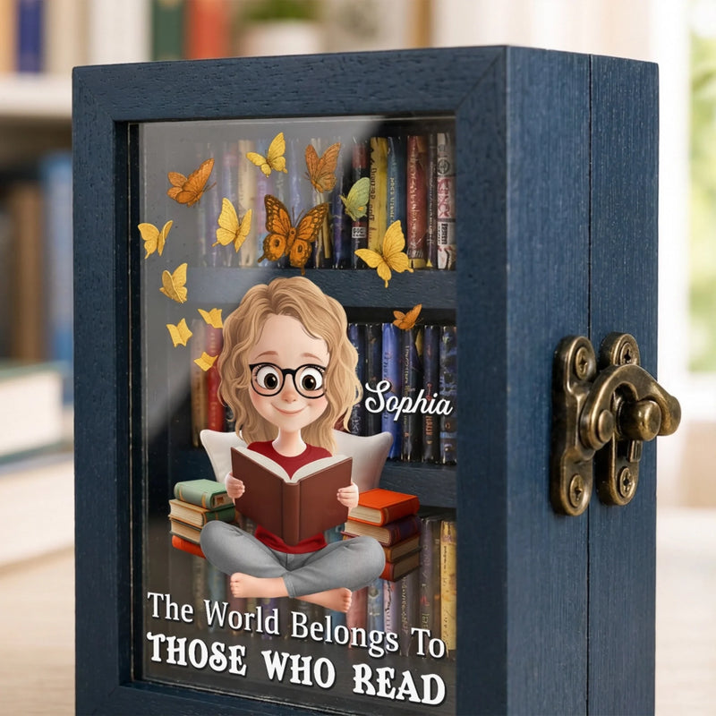 Custom Anxiety Mini Bookshelf Ornament - Personalized Bookish Gifts For Book Lovers, Bookworms, Readers - Lost In Good Stories