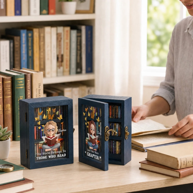 Custom Anxiety Mini Bookshelf Ornament - Personalized Bookish Gifts For Book Lovers, Bookworms, Readers - Lost In Good Stories
