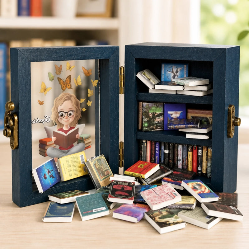 Custom Anxiety Mini Bookshelf Ornament - Personalized Bookish Gifts For Book Lovers, Bookworms, Readers - Lost In Good Stories