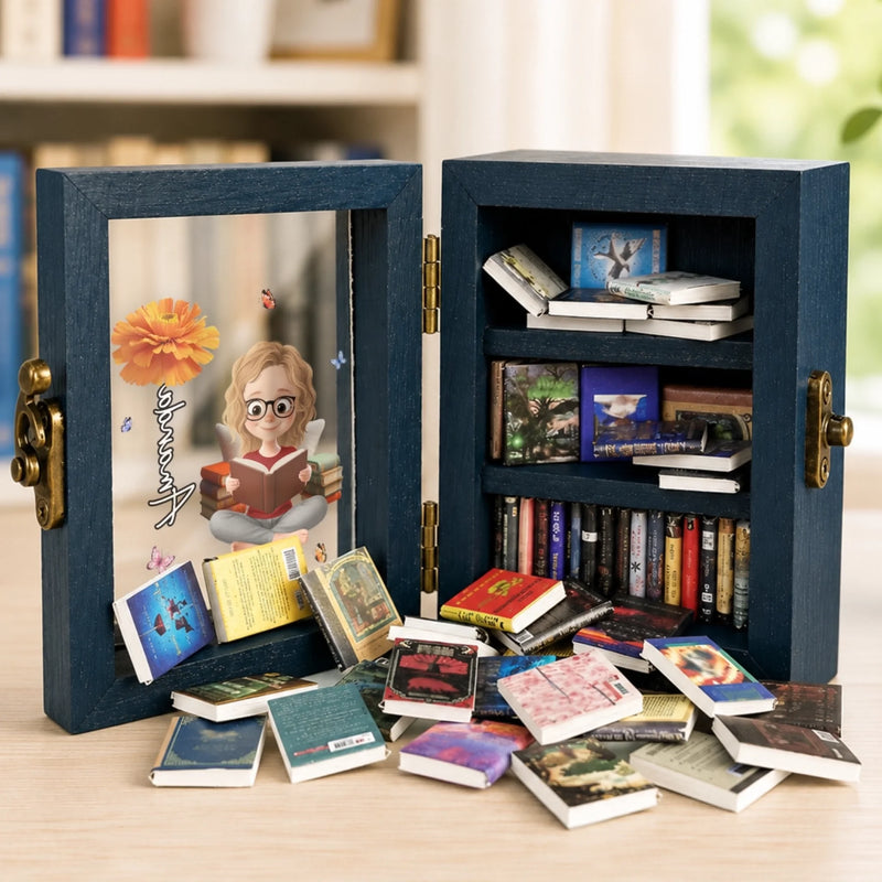 Custom Anxiety Mini Bookshelf Ornament - Personalized Bookish Gifts For Book Lovers, Bookworms, Readers - Books Before Bed