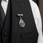 Custom Photo Teardrop Pin - Personalized Memorial Sympathy Gifts For Brides - Carried In My Heart Always
