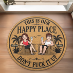 Custom Shaped Doormat - Personalized Summer Vacation And Travel Gifts For Husband And Wife, Him And Her - Guarding Our Paradise Together