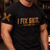 Custom Mechanic Unisex T-Shirt With Design On Sleeve - Personalized Birthday Gifts For Men, Dad, Grandpa, Husband - Built To Fix