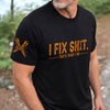 Custom Mechanic Unisex T-Shirt With Design On Sleeve - Personalized Birthday Gifts For Men, Dad, Grandpa, Husband - Built To Fix