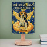 Custom Photo Linen Bedside Table Lamp - Personalized Memorial Sympathy Gifts For Dogs, Cats - Always In My Heart