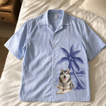 Custom Photo Unisex Tropical Hawaiian Aloha Shirt - Personalized Summer Vacation And Travel Gifts For Dog Lovers, Dog Dad - Paradise Is Here