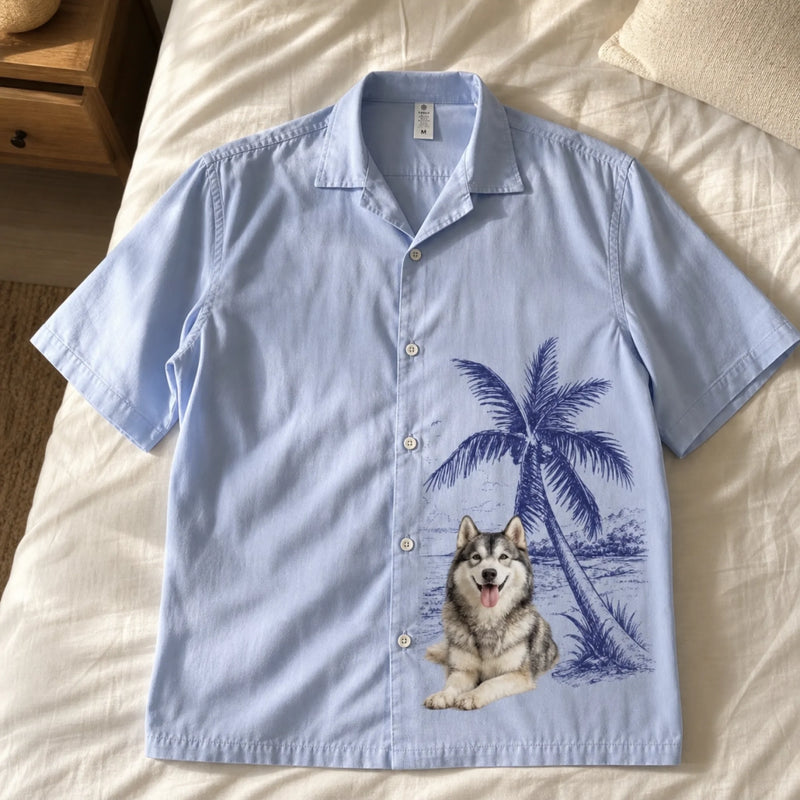 Custom Photo Unisex Tropical Hawaiian Aloha Shirt - Personalized Summer Vacation And Travel Gifts For Dog Cat Lovers, Dog Dad And Mom, Cat Owners - Paradise Is Here
