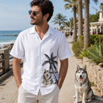 Custom Photo Unisex Tropical Hawaiian Aloha Shirt - Personalized Summer Vacation And Travel Gifts For Dog Lovers, Dog Dad - Paradise Is Here