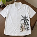 Custom Photo Unisex Tropical Hawaiian Aloha Shirt - Personalized Summer Vacation And Travel Gifts For Dog Lovers, Dog Dad - Paradise Is Here