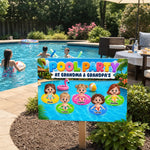 Custom Poolside Home Decor Metal Sign - Personalized Summer Vacation And Travel, Poolside Gifts For Grandma, Grandpa - Sunshine And Sweet Memories
