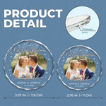 Custom Photo Our First Christmas Wedding Gifts for Couples - Personalized Glass Ornament
