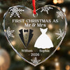 Custom Heart Glass Ornament - Personalized Anniversary Christmas Wedding Gifts For Husband And Wife, Him And Her - Our First Christmas As Husband And Wife