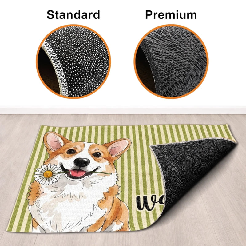 Custom Photo Home Decor Decorative Mat - Personalized Birthday Gifts For Dog Cat Lovers, Dog Dad And Mom, Cat Owners - The Paws Welcome You