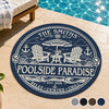 Custom Poolside Shaped Doormat - Personalized Summer Vacation And Travel Gifts For Mom, Dad, Brother, Sister, Kids - Sunshine Family Time
