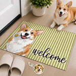Custom Photo Home Decor Decorative Mat - Personalized Birthday Gifts For Dog Cat Lovers, Dog Dad And Mom, Cat Owners - The Paws Welcome You