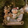 Custom Acrylic Ornament - Personalized Christmas Baby Shower, Gender Reveal Gifts For New Moms, New Dads, New Parents - Tiny Feet Big Christmas Joy