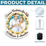 Custom Photo Cruise Ship Door Magnet - Personalized Summer Vacation And Travel Gifts For Husband, Wife, Cruise Lovers - Our Cabin, Our Happy Place