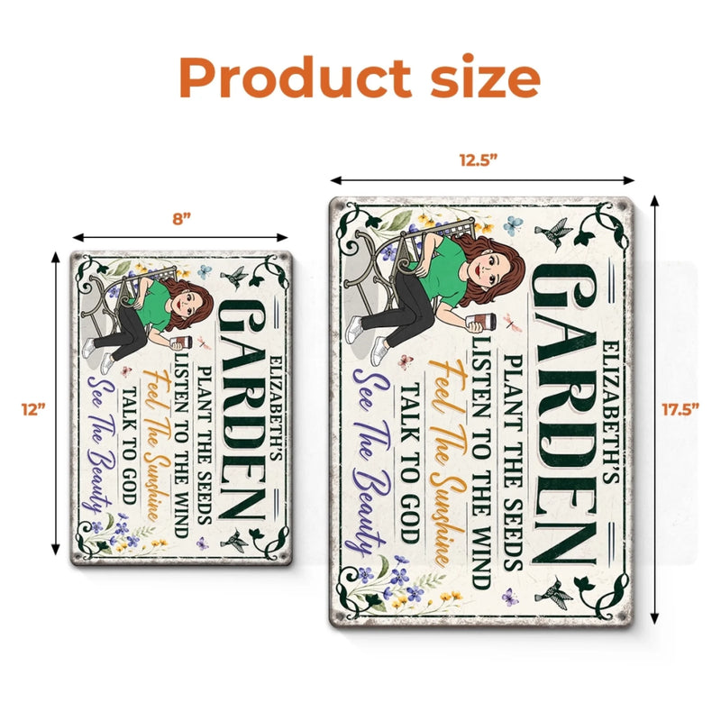 Custom Home Decor Metal Sign - Personalized  Birthday Garden Gifts For Gardeners - My Happy Place Only