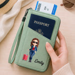Custom Passport Holder Wallet - Personalized Summer Vacation And Travel Gifts For Women, Men - Adventure Starts Now