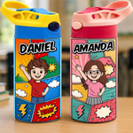 Custom Kids Insulated Water Bottle - Personalized Back To School Gifts For Kids - Bright Minds Shine