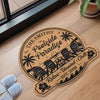 Custom Poolside Shaped Doormat - Personalized Summer Vacation And Travel Gifts For Mom, Dad, Brother, Sister - Our Happy Place
