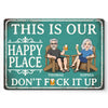 Custom Home Decor Metal Sign - Personalized Summer Vacation And Travel Gifts For Husband And Wife, Him And Her - Chilling Poolside With My Favorite