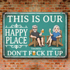 Custom Home Decor Metal Sign - Personalized Summer Vacation And Travel Gifts For Husband And Wife, Him And Her - Chilling Poolside With My Favorite
