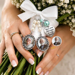 Custom Photo Bouquet Charm - Personalized Memorial Sympathy Gifts For Brides, Grandma, Grandpa - In Loving Memory