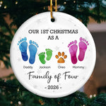 Every Christmas Together Is A New Chapter - Family Personalized Custom Ornament - Ceramic Round Shaped - Christmas Gift For Family Members, First Christmas