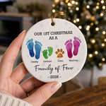 Every Christmas Together Is A New Chapter - Family Personalized Custom Ornament - Ceramic Round Shaped - Christmas Gift For Family Members, First Christmas