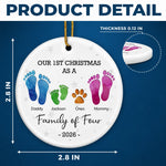 Every Christmas Together Is A New Chapter - Family Personalized Custom Ornament - Ceramic Round Shaped - Christmas Gift For Family Members, First Christmas