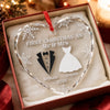 Custom Heart, Round Glass Ornament - Personalized Anniversary Christmas Wedding Gifts For Husband And Wife, Him And Her - Our First Christmas As Mr & Mrs