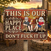 Custom Home Decor Metal Sign - Personalized Summer Vacation And Travel Gifts For Husband And Wife, Him And Her - Backyard Beer Therapy Ongoing
