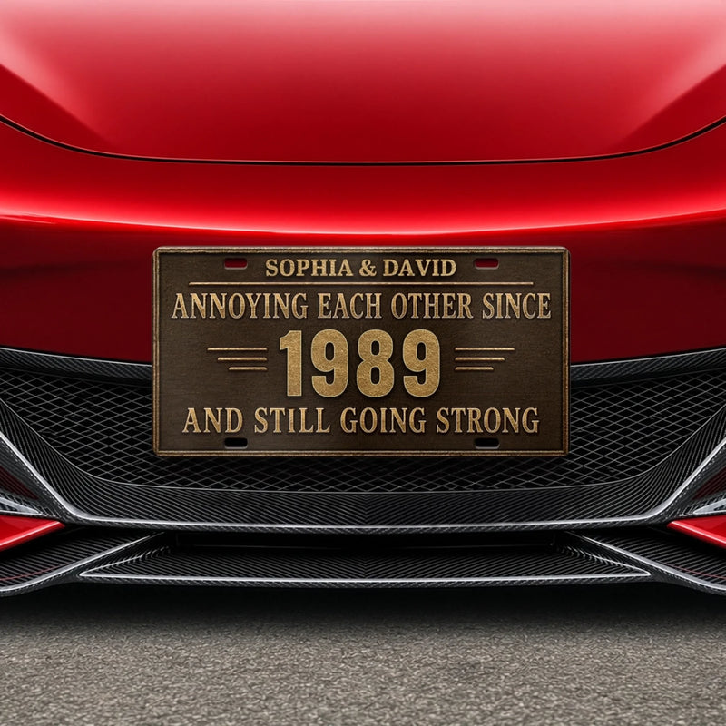 Custom License Plate - Personalized Anniversary Wedding Gifts For Husband And Wife, Him And Her - Forever & Always