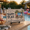 Custom Home Decor Metal Sign - Personalized Summer Vacation And Travel Gifts For Husband And Wife, Him And Her - Sunshine, Splashes & Good Times