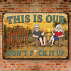 Custom Home Decor Metal Sign - Personalized Summer Vacation And Travel Gifts For Husband And Wife, Him And Her - Sunshine, Cold Drinks, Happy Us