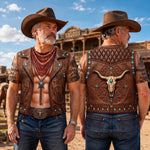 Custom Cowboy Warrior T-shirt - Personalized Halloween Costume Birthday Gifts For Husband, Son, Grandson, Yourself - Cowboy Six Pack