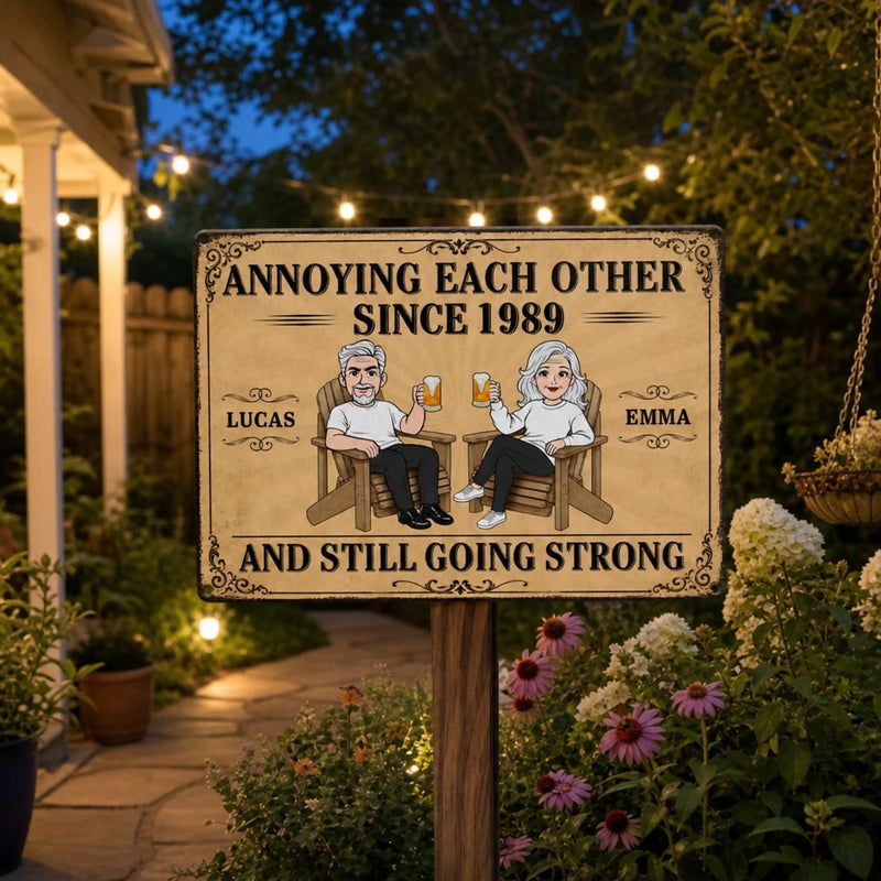 Custom Home Decor Metal Sign - Personalized  Anniversary Wedding Gifts For Husband And Wife, Him And Her - Aging Like Fine Wine Together