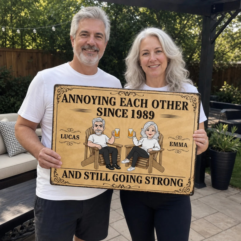 Custom Home Decor Metal Sign - Personalized  Anniversary Wedding Gifts For Husband And Wife, Him And Her - Aging Like Fine Wine Together