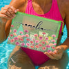 Custom Sandproof Mesh Beach Pouch - Personalized Summer Vacation And Travel Gifts For Women, Besties, Sisters, BFF - Stay Salty Stay Happy