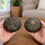 Custom Double-Sided Printed Rock - Personalized Anniversary Wedding Gifts For Husband And Wife, Him And Her - A Pinky Promise Meant For A Lifetime