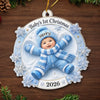 Custom First Christmas Acrylic Ornament - Personalized Christmas Baby Shower, Gender Reveal Gifts For New Moms, New Dads, New Parents - Little Miracle Big Love