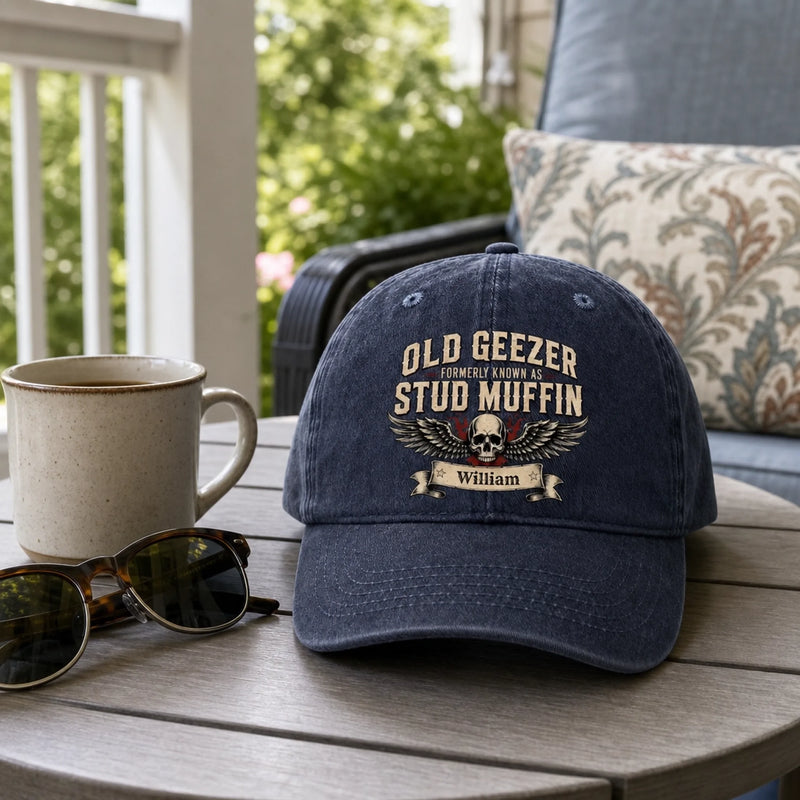Custom Cap - Personalized Birthday Gifts For Him, Dad, Grandpa, Husband - Old Geeze