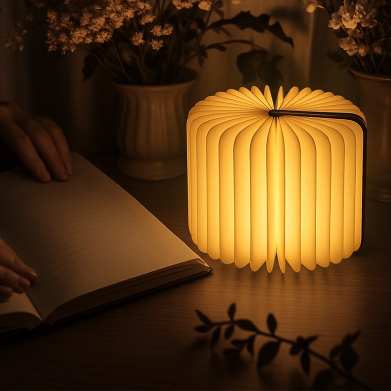 Custom Foldable LED Magic Book Lamp - Personalized Bookish Gifts For Book Lovers, Bookworms, Readers - Just Me and My Book