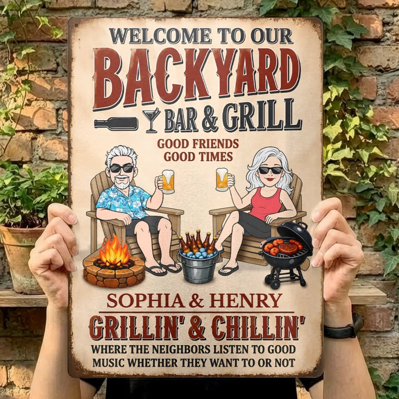 Custom Home Decor Metal Sign - Personalized Summer Vacation And Travel Gifts For Husband And Wife, Him And Her - Still Putting Up With Each Other