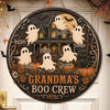 Custom Wood Sign - Personalized Halloween Birthday Gifts For Mom, Grandma - Haunted House Full Of Love