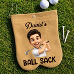 Custom Photo Flannel Golf Ball Bag Sack - Personalized Birthday Gifts For Golf Lovers, Sports Fans, Sports Lovers - Lucky Ball Sack